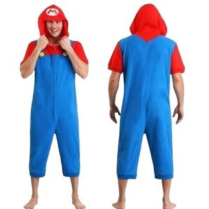 New! Halloween Super Mario Bros Child Hooded Lounger Costume Pajamas Size 8 (M)